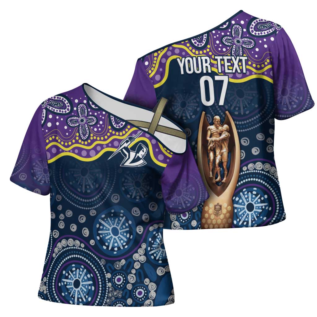 Melbourne Rugby NRL Custom Indigenous Cross Shoulder Shirt Raging Storms - Aussie Hoodie
