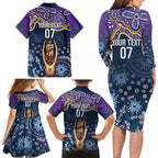 Melbourne Rugby NRL Custom Indigenous Family Matching Long Sleeve Bodycon Dress and Hawaiian Shirt Raging Storms - Aussie Hoodie