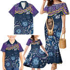 Melbourne Rugby NRL Custom Indigenous Family Matching Mermaid Dress and Hawaiian Shirt Raging Storms - Aussie Hoodie
