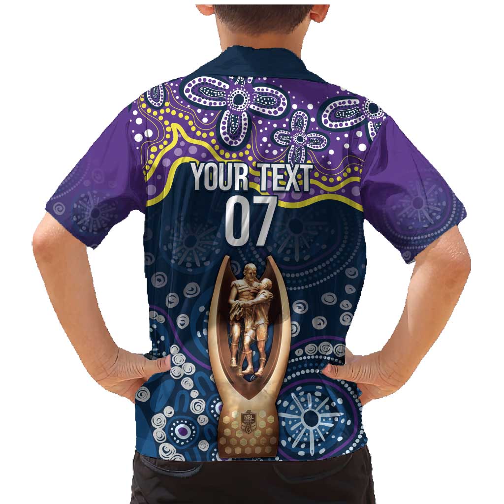 Melbourne Rugby NRL Custom Indigenous Family Matching Mermaid Dress and Hawaiian Shirt Raging Storms - Aussie Hoodie