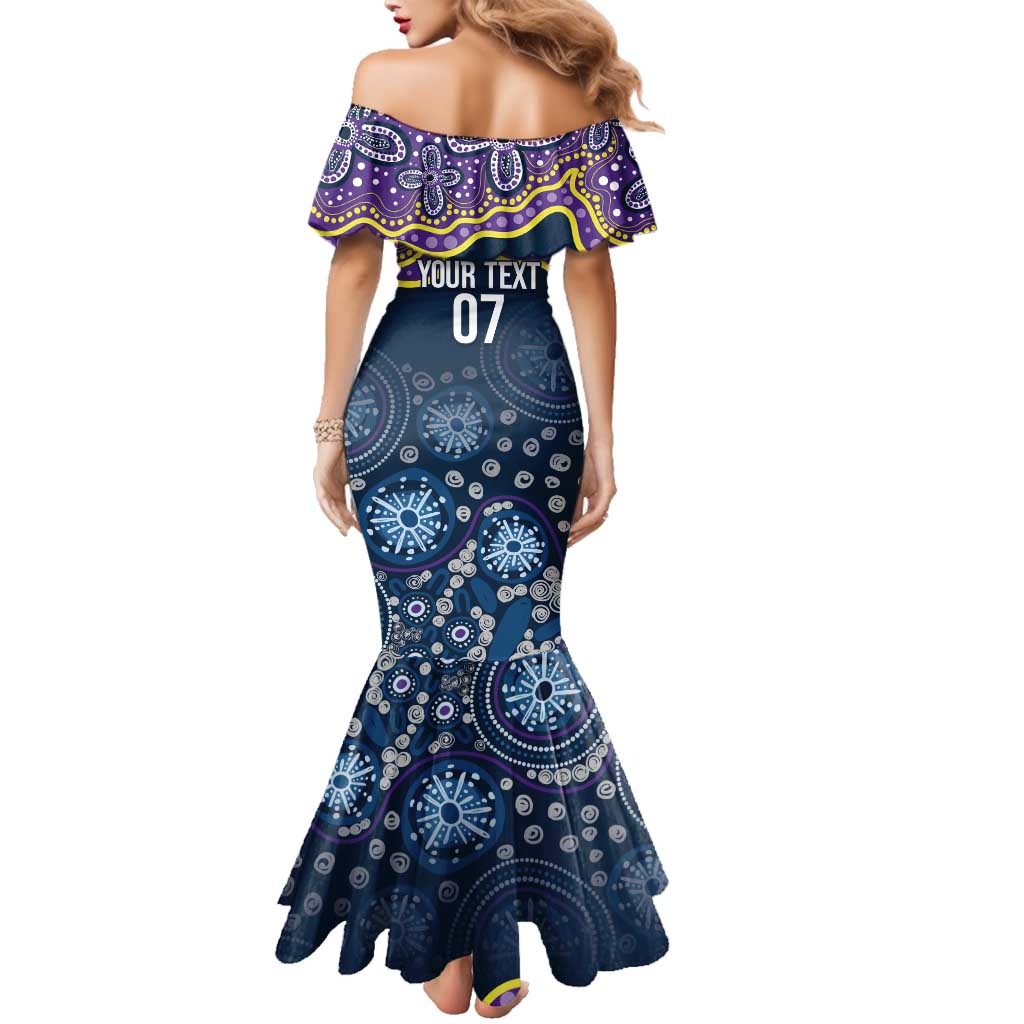 Melbourne Rugby NRL Custom Indigenous Family Matching Mermaid Dress and Hawaiian Shirt Raging Storms - Aussie Hoodie