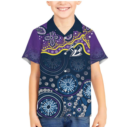 Melbourne Rugby NRL Custom Indigenous Family Matching Mermaid Dress and Hawaiian Shirt Raging Storms - Aussie Hoodie