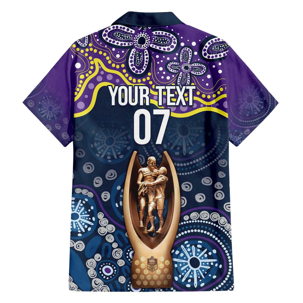 Melbourne Rugby NRL Custom Indigenous Family Matching Off The Shoulder Long Sleeve Dress and Hawaiian Shirt Raging Storms - Aussie Hoodie