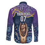 Melbourne Rugby NRL Custom Indigenous Family Matching Off The Shoulder Long Sleeve Dress and Hawaiian Shirt Raging Storms - Aussie Hoodie
