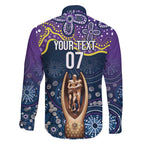 Melbourne Rugby NRL Custom Indigenous Family Matching Off Shoulder Maxi Dress and Hawaiian Shirt Raging Storms - Aussie Hoodie