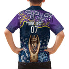 Melbourne Rugby NRL Custom Indigenous Family Matching Off Shoulder Short Dress and Hawaiian Shirt Raging Storms - Aussie Hoodie