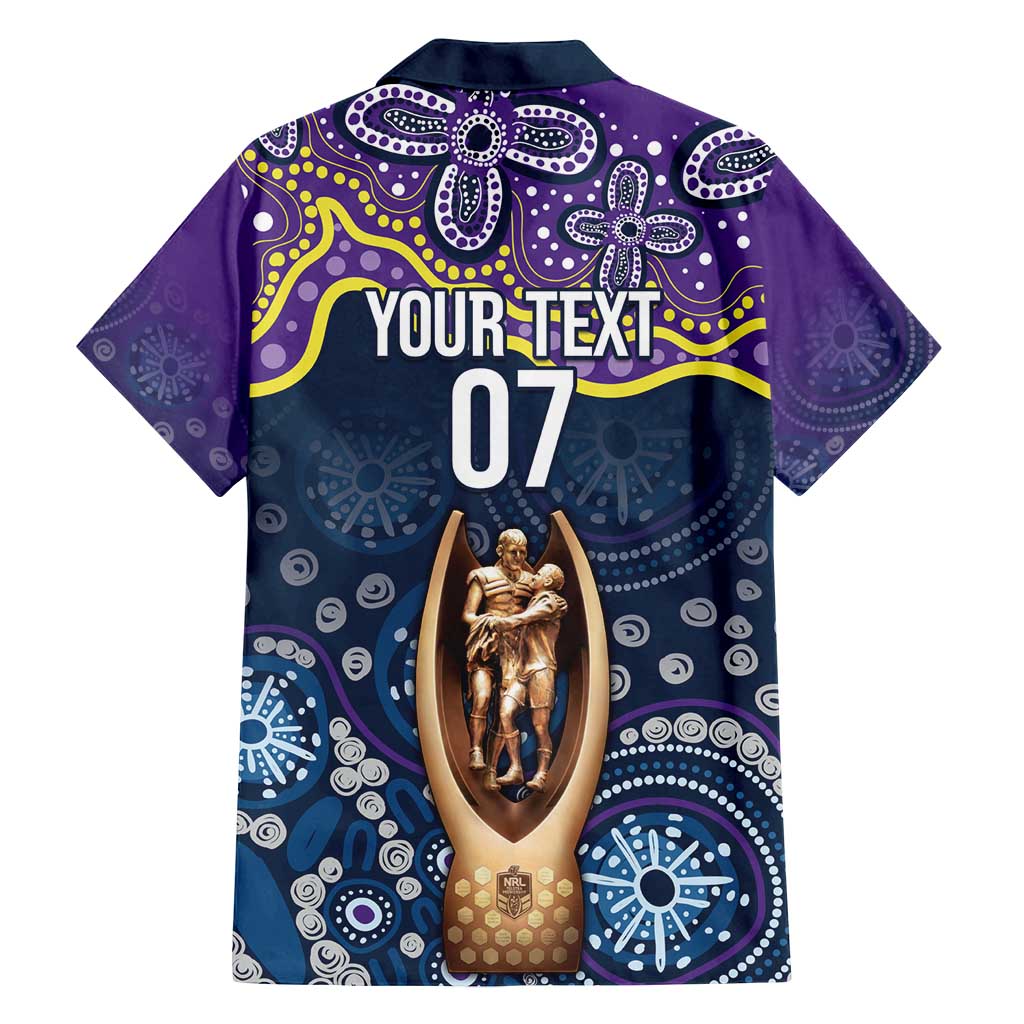 Melbourne Rugby NRL Custom Indigenous Family Matching Off Shoulder Short Dress and Hawaiian Shirt Raging Storms - Aussie Hoodie
