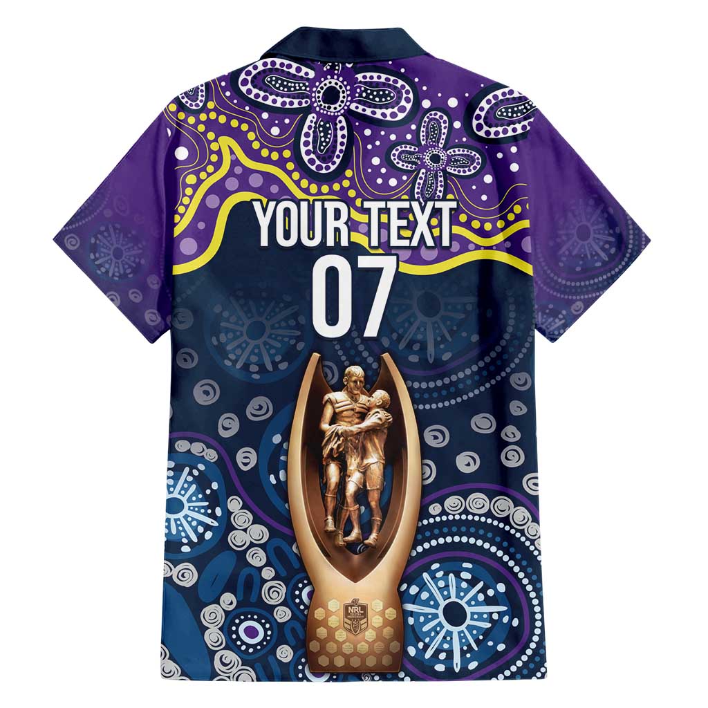 Melbourne Rugby NRL Custom Indigenous Family Matching Short Sleeve Bodycon Dress and Hawaiian Shirt Raging Storms - Aussie Hoodie