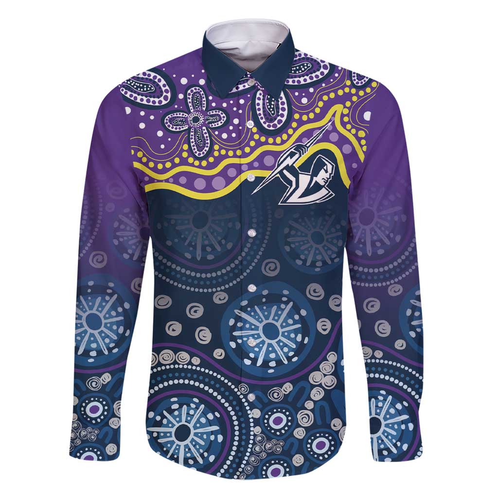 Melbourne Rugby NRL Custom Indigenous Family Matching Short Sleeve Bodycon Dress and Hawaiian Shirt Raging Storms - Aussie Hoodie