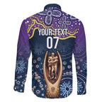 Melbourne Rugby NRL Custom Indigenous Family Matching Short Sleeve Bodycon Dress and Hawaiian Shirt Raging Storms - Aussie Hoodie