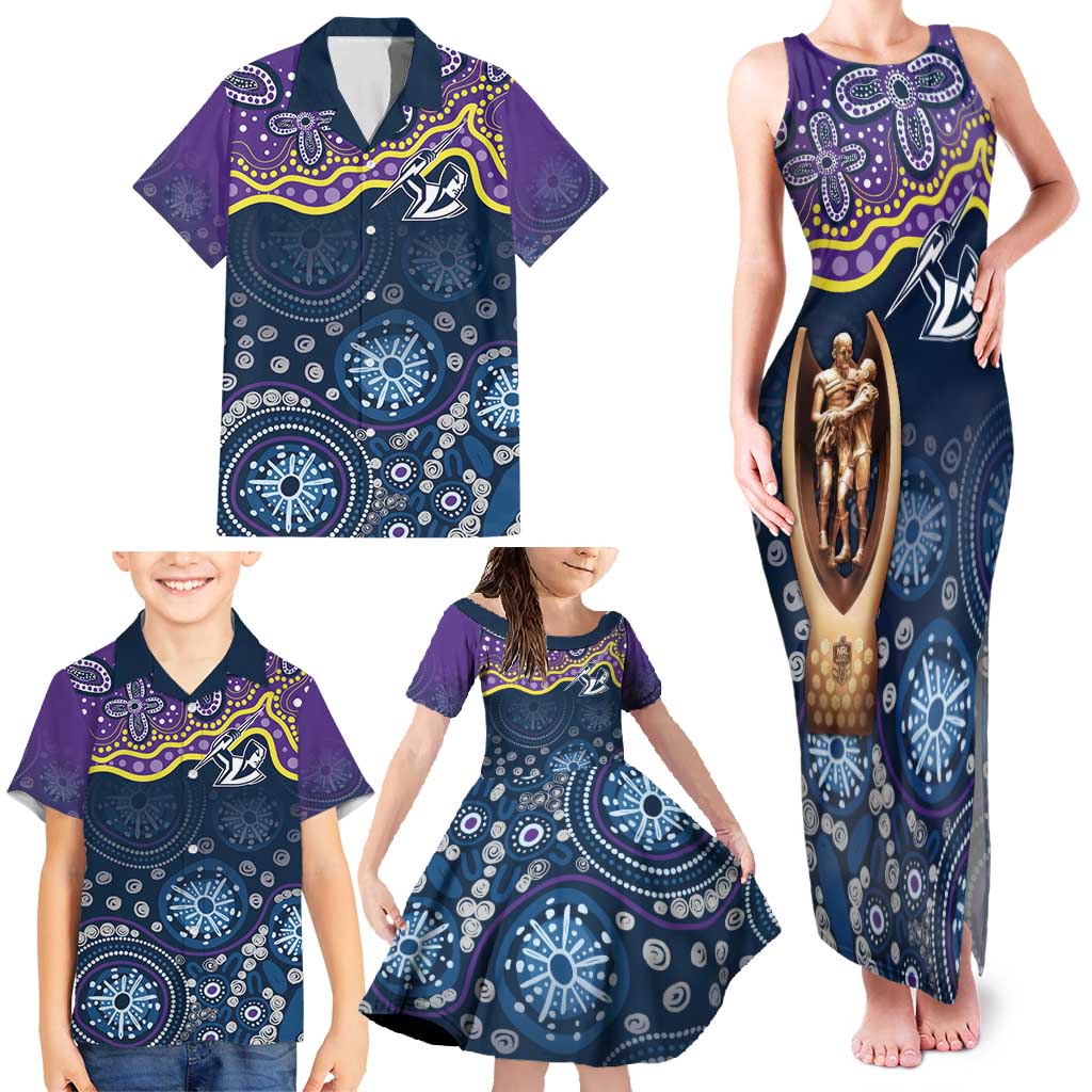 Melbourne Rugby NRL Custom Indigenous Family Matching Tank Maxi Dress and Hawaiian Shirt Raging Storms - Aussie Hoodie