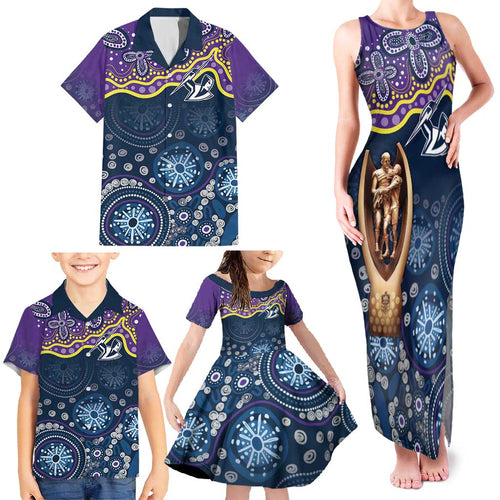 Melbourne Rugby NRL Custom Indigenous Family Matching Tank Maxi Dress and Hawaiian Shirt Raging Storms - Aussie Hoodie