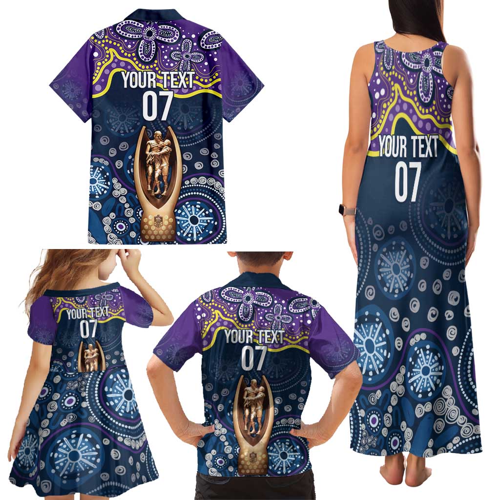 Melbourne Rugby NRL Custom Indigenous Family Matching Tank Maxi Dress and Hawaiian Shirt Raging Storms - Aussie Hoodie