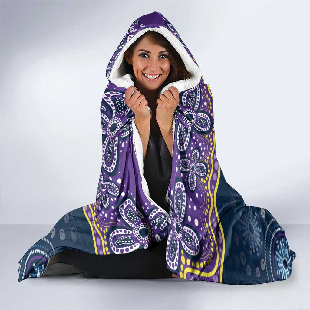 Melbourne Rugby NRL Custom Indigenous Hooded Blanket Raging Storms - Aussie Hoodie