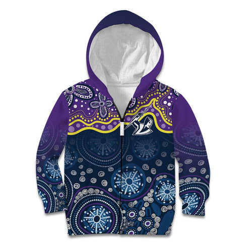 Melbourne Rugby NRL Custom Indigenous Kid Hoodie Raging Storms - Aussie Hoodie