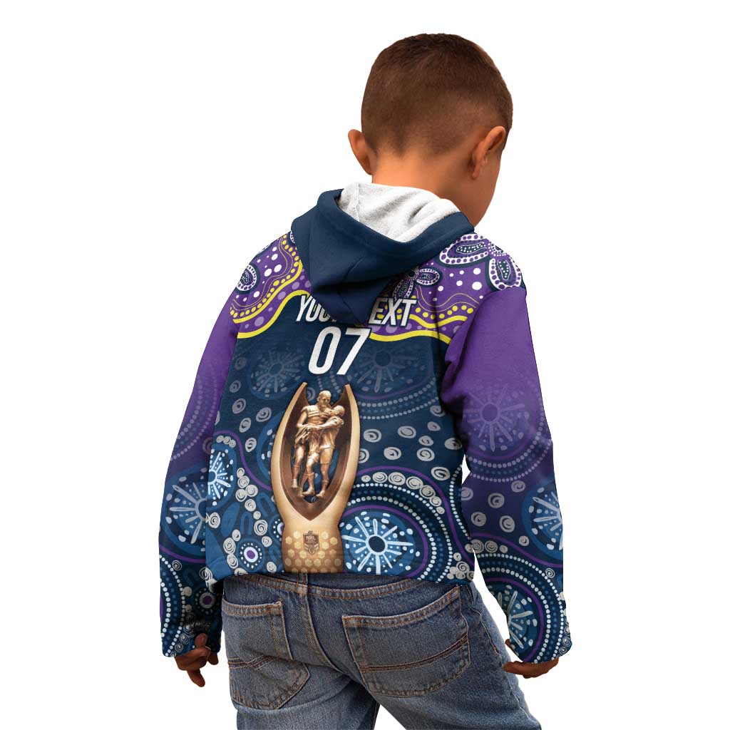 Melbourne Rugby NRL Custom Indigenous Kid Hoodie Raging Storms - Aussie Hoodie