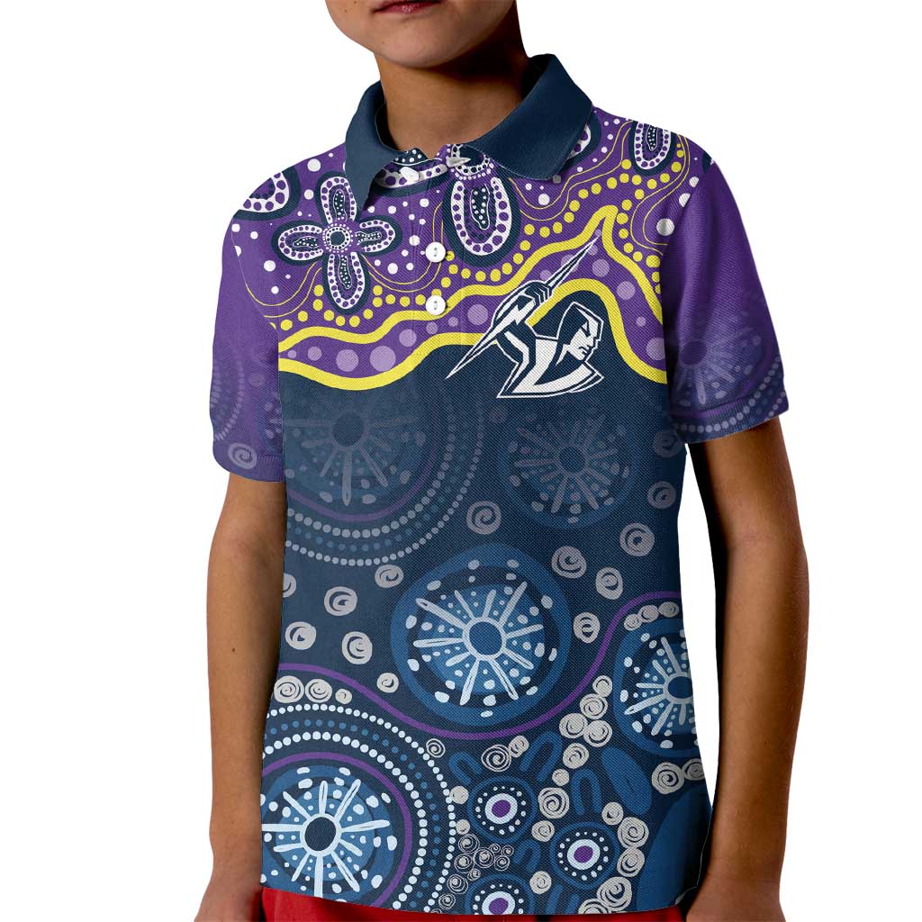 Melbourne Rugby NRL Custom Indigenous Kid Polo Shirt Raging Storms - Aussie Hoodie