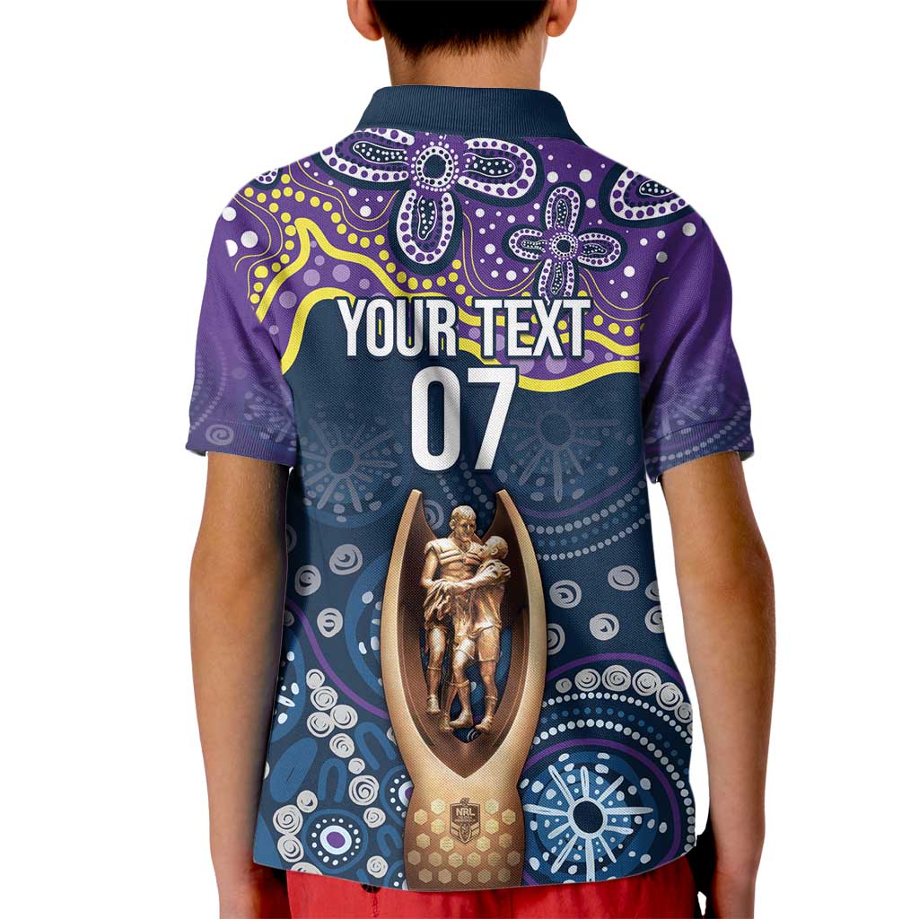Melbourne Rugby NRL Custom Indigenous Kid Polo Shirt Raging Storms - Aussie Hoodie