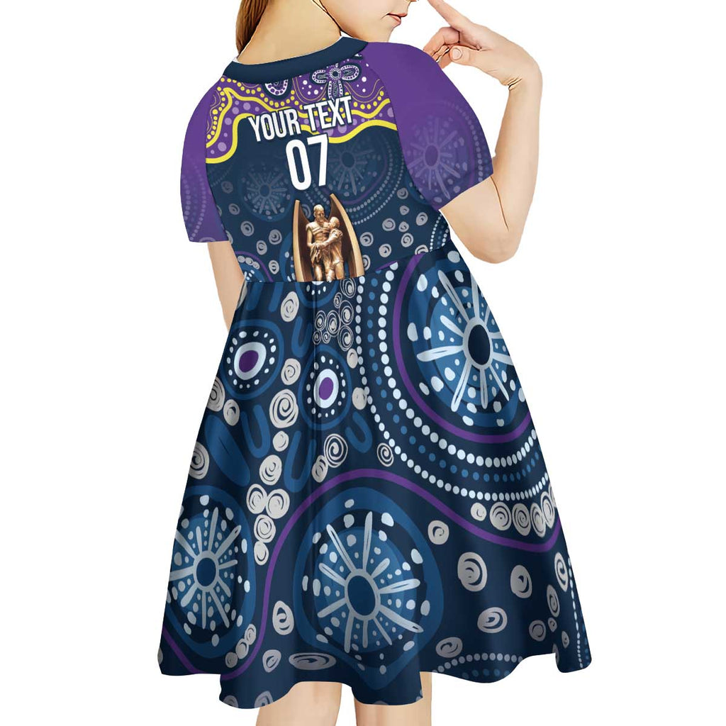 Melbourne Rugby NRL Custom Indigenous Kid Short Sleeve Dress Raging Storms - Aussie Hoodie