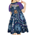Melbourne Rugby NRL Custom Indigenous Kid Short Sleeve Dress Raging Storms - Aussie Hoodie