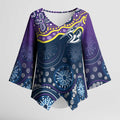 Melbourne Rugby NRL Custom Indigenous Kimono Sleeve Blouse Raging Storms - Aussie Hoodie