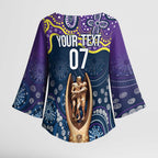 Melbourne Rugby NRL Custom Indigenous Kimono Sleeve Blouse Raging Storms - Aussie Hoodie
