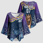Melbourne Rugby NRL Custom Indigenous Kimono Sleeve Blouse Raging Storms - Aussie Hoodie