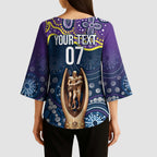 Melbourne Rugby NRL Custom Indigenous Kimono Sleeve Blouse Raging Storms - Aussie Hoodie