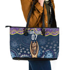 Melbourne Rugby NRL Custom Indigenous Leather Tote Bag Raging Storms - Aussie Hoodie
