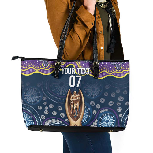 Melbourne Rugby NRL Custom Indigenous Leather Tote Bag Raging Storms - Aussie Hoodie