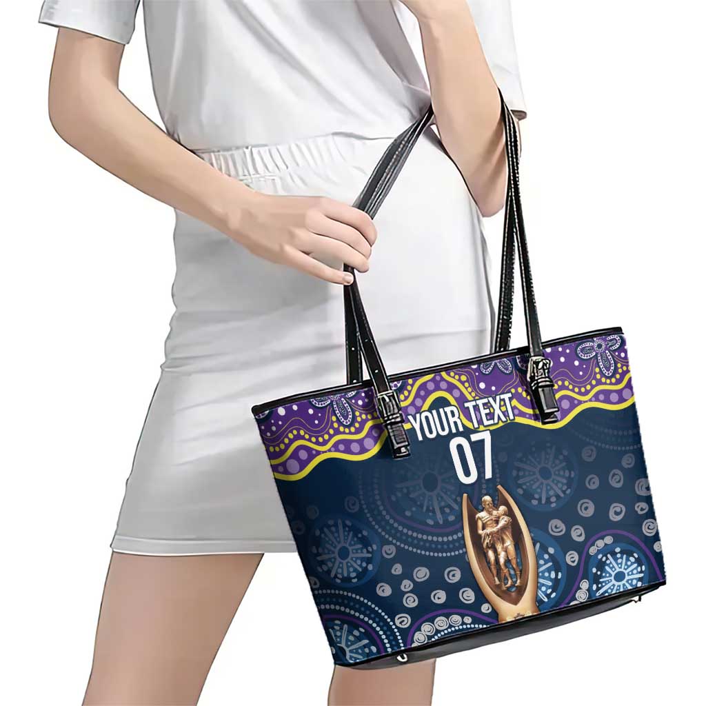 Melbourne Rugby NRL Custom Indigenous Leather Tote Bag Raging Storms - Aussie Hoodie