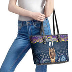 Melbourne Rugby NRL Custom Indigenous Leather Tote Bag Raging Storms - Aussie Hoodie
