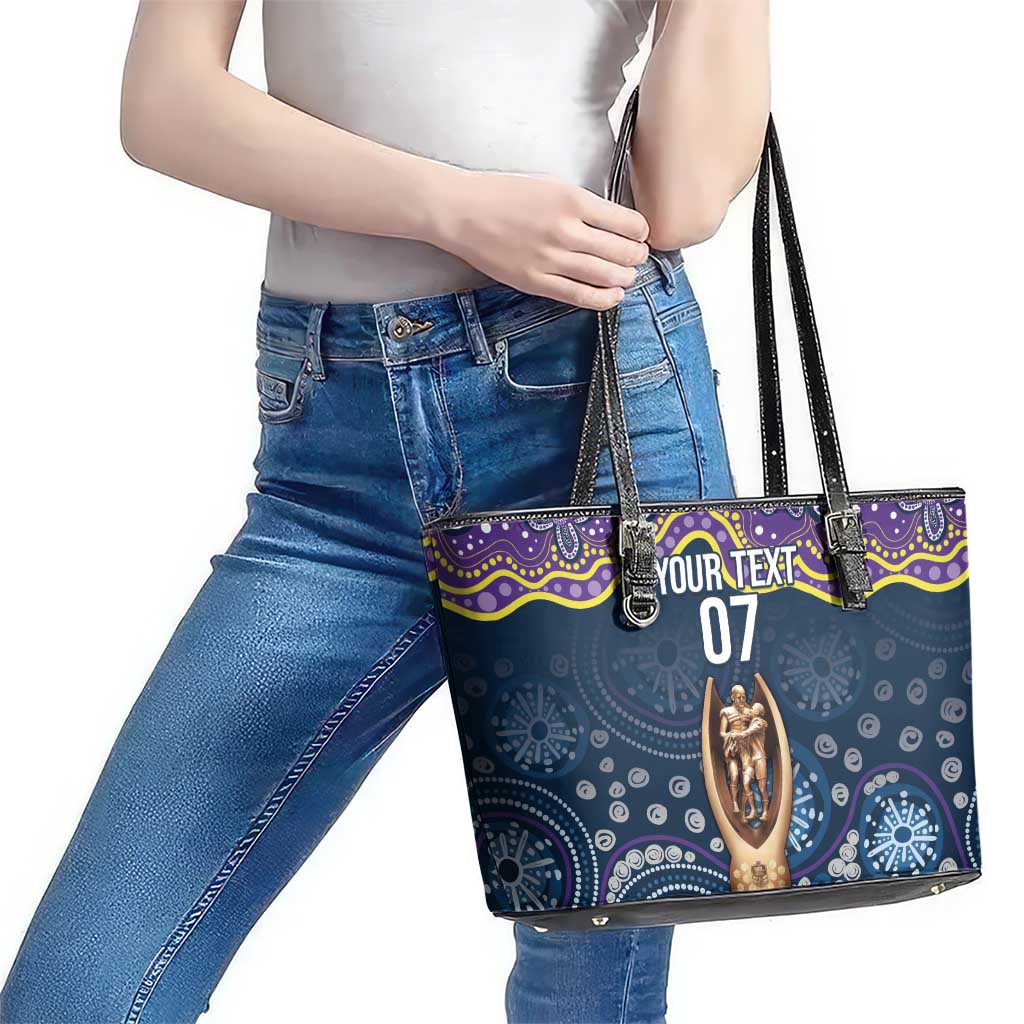 Melbourne Rugby NRL Custom Indigenous Leather Tote Bag Raging Storms - Aussie Hoodie