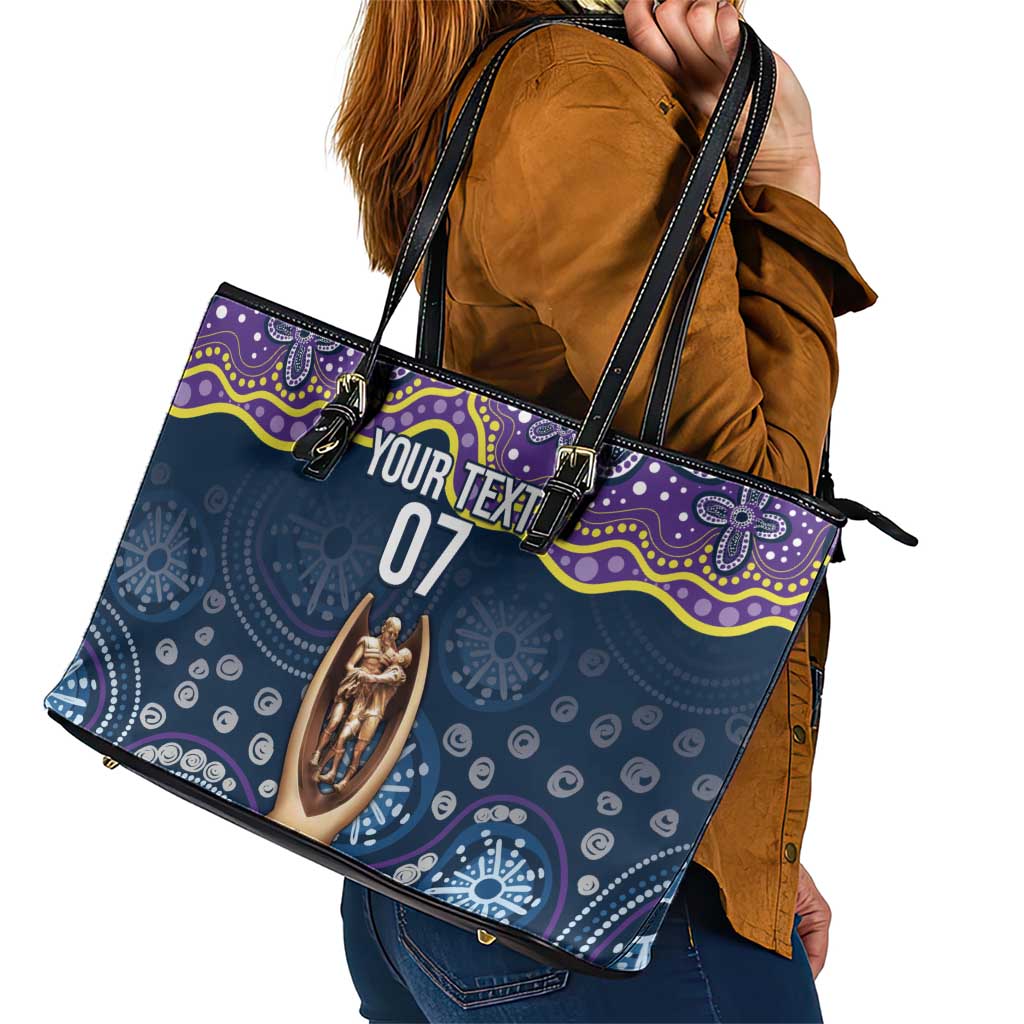 Melbourne Rugby NRL Custom Indigenous Leather Tote Bag Raging Storms - Aussie Hoodie