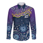 Melbourne Rugby NRL Custom Indigenous Long Sleeve Button Shirt Raging Storms - Aussie Hoodie