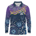 Melbourne Rugby NRL Custom Indigenous Long Sleeve Polo Shirt Raging Storms - Aussie Hoodie
