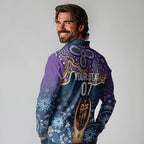 Melbourne Rugby NRL Custom Indigenous Long Sleeve Polo Shirt Raging Storms - Aussie Hoodie