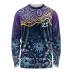 Melbourne Rugby NRL Custom Indigenous Long Sleeve Shirt Raging Storms - Aussie Hoodie