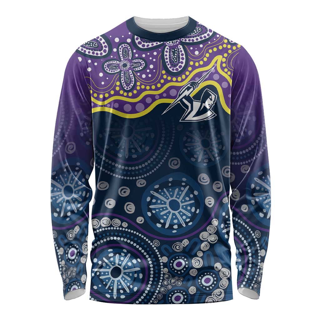 Melbourne Rugby NRL Custom Indigenous Long Sleeve Shirt Raging Storms - Aussie Hoodie