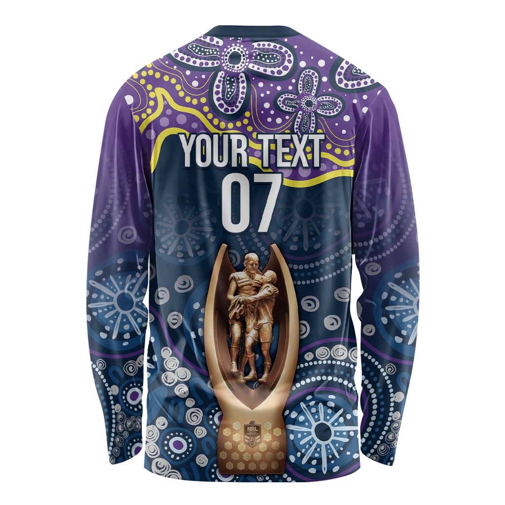 Melbourne Rugby NRL Custom Indigenous Long Sleeve Shirt Raging Storms - Aussie Hoodie