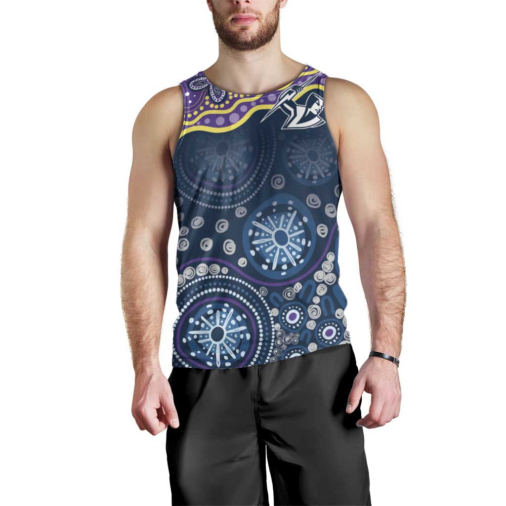 Melbourne Rugby NRL Custom Indigenous Men Tank Top Raging Storms - Aussie Hoodie