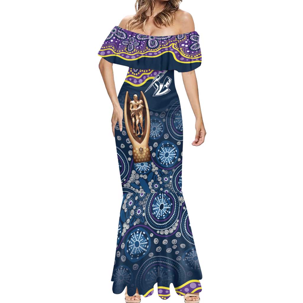 Melbourne Rugby NRL Custom Indigenous Mermaid Dress Raging Storms - Aussie Hoodie