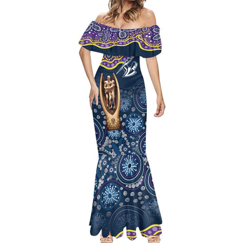 Melbourne Rugby NRL Custom Indigenous Mermaid Dress Raging Storms - Aussie Hoodie