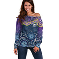 Melbourne Rugby NRL Custom Indigenous Off Shoulder Sweater Raging Storms - Aussie Hoodie