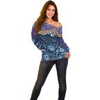 Melbourne Rugby NRL Custom Indigenous Off Shoulder Sweater Raging Storms - Aussie Hoodie