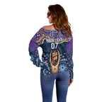 Melbourne Rugby NRL Custom Indigenous Off Shoulder Sweater Raging Storms - Aussie Hoodie