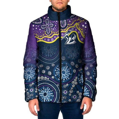 Melbourne Rugby NRL Custom Indigenous Padded Jacket Raging Storms - Aussie Hoodie