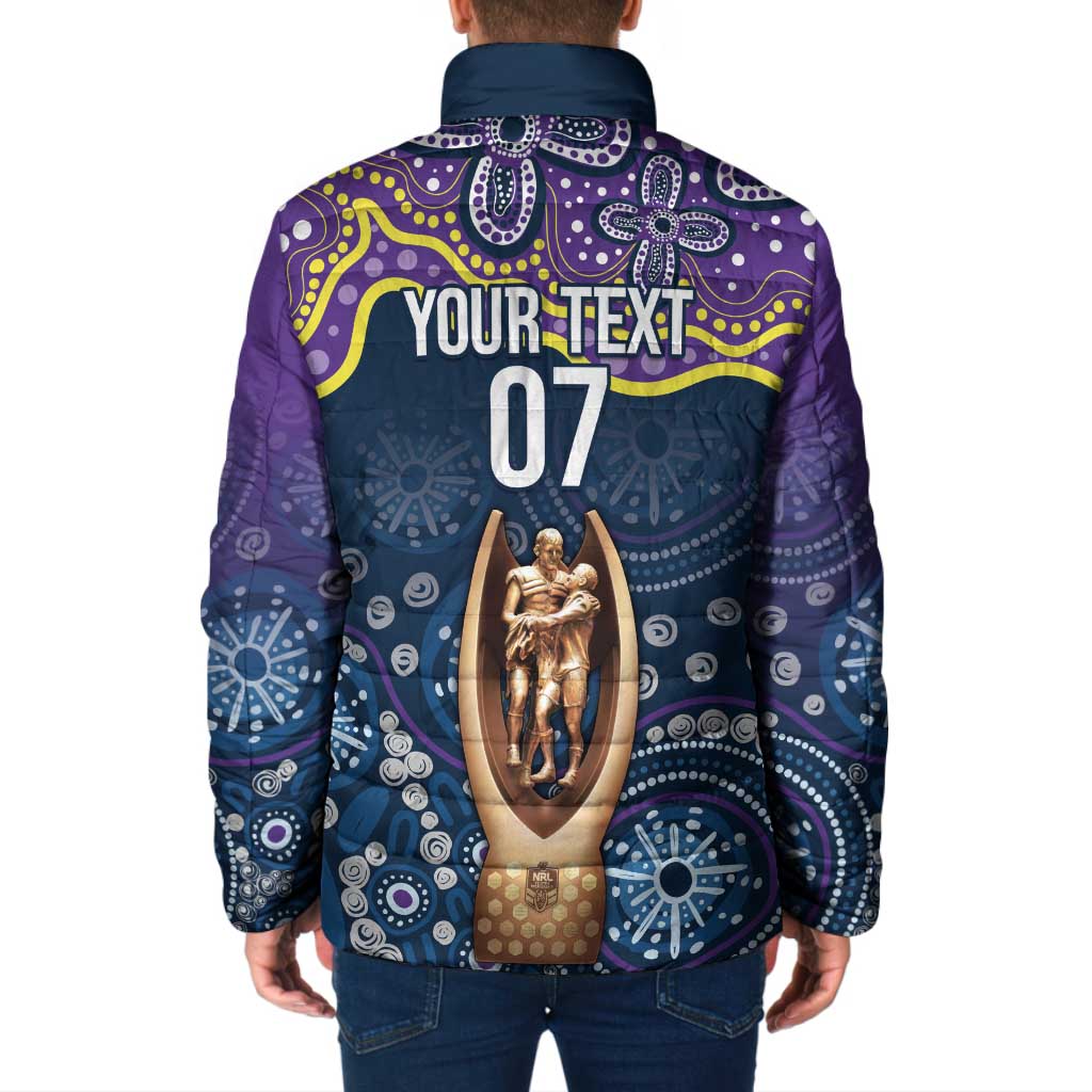 Melbourne Rugby NRL Custom Indigenous Padded Jacket Raging Storms - Aussie Hoodie