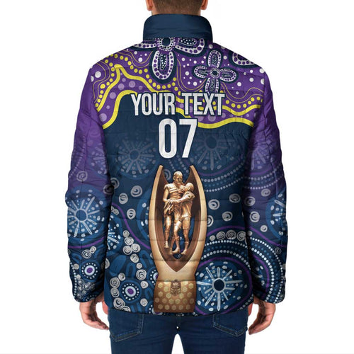 Melbourne Rugby NRL Custom Indigenous Padded Jacket Raging Storms - Aussie Hoodie