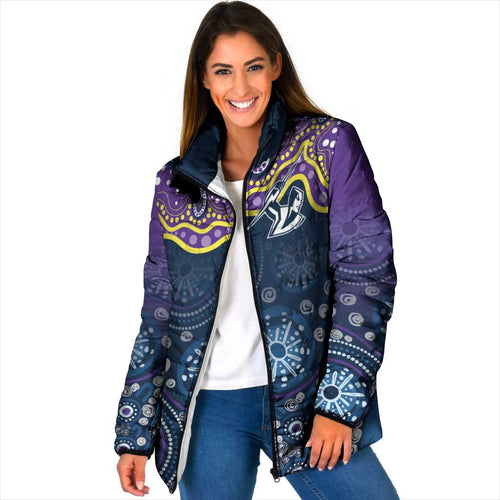 Melbourne Rugby NRL Custom Indigenous Padded Jacket Raging Storms - Aussie Hoodie
